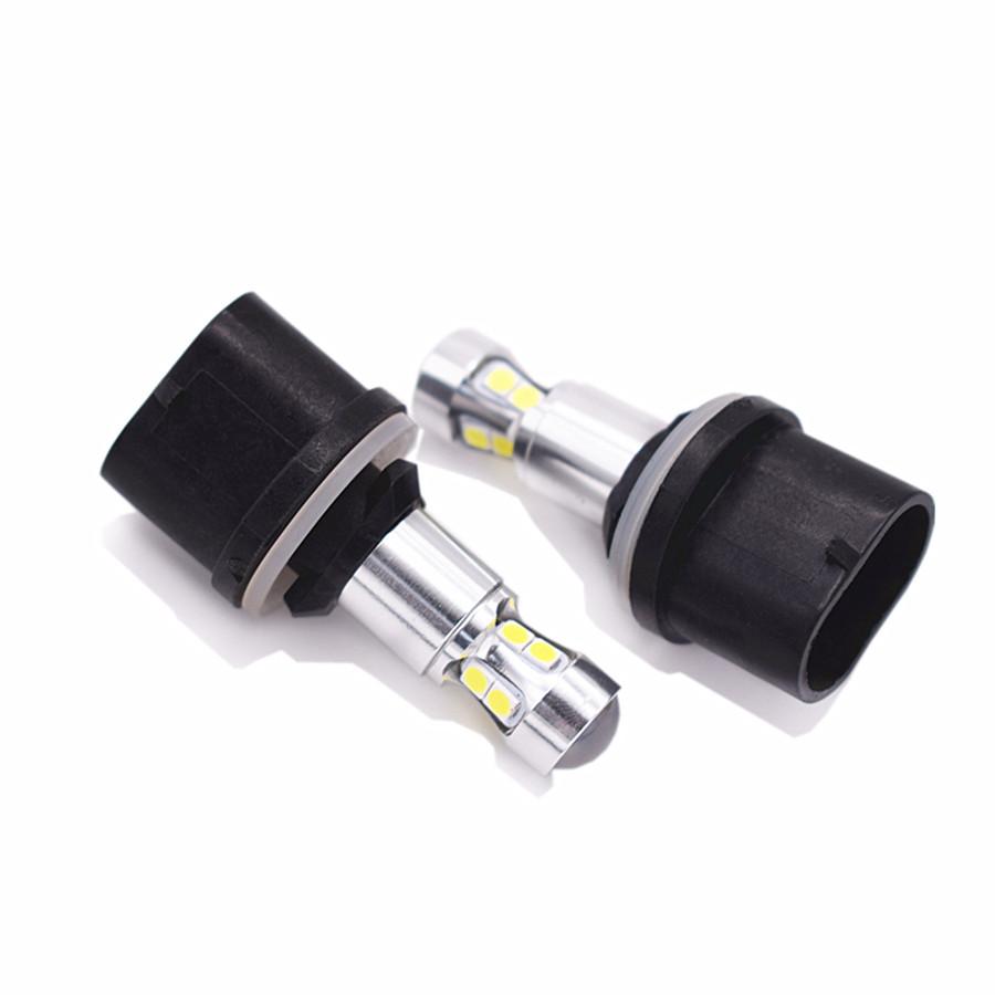 2Pcs Super Bright 881 10W 3030 10SMD 6K LED Decode Front and Rear Fog Light Bulbs