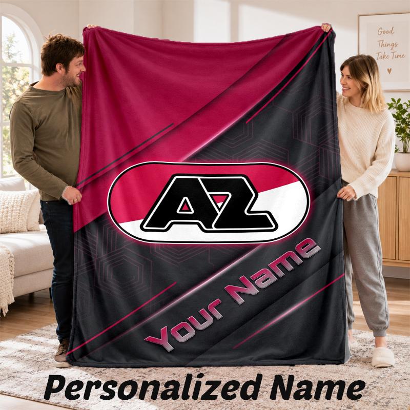 AZ Alkmaar Personalized Flannel Blanket Custom Name Text Soft Throw Blanket Home Decor