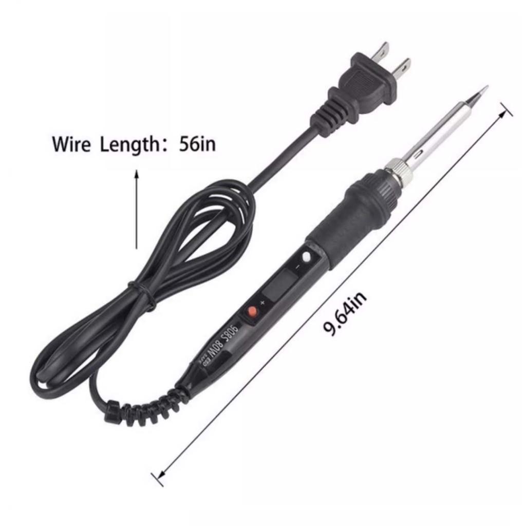 80W 908S Electric Soldering Iron, LCD Display Adjustable Temperature Anti-scalding Welding Pen for Welding Circuit Board