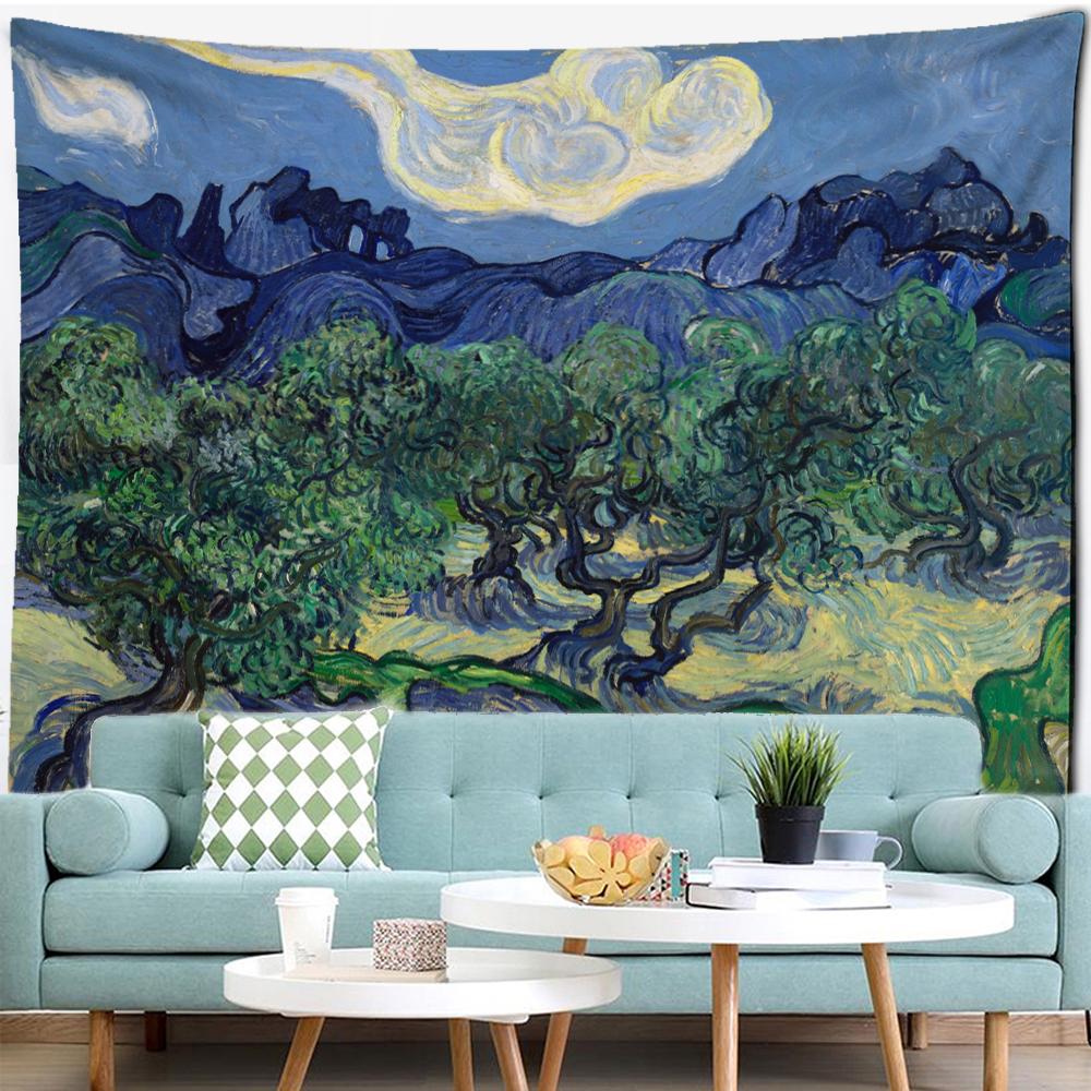 

Морской парусный спорт картина маслом гобелен настенный Ван Гог художественная картина маслом богемная спальня гостиная домашний декор 400x220CM