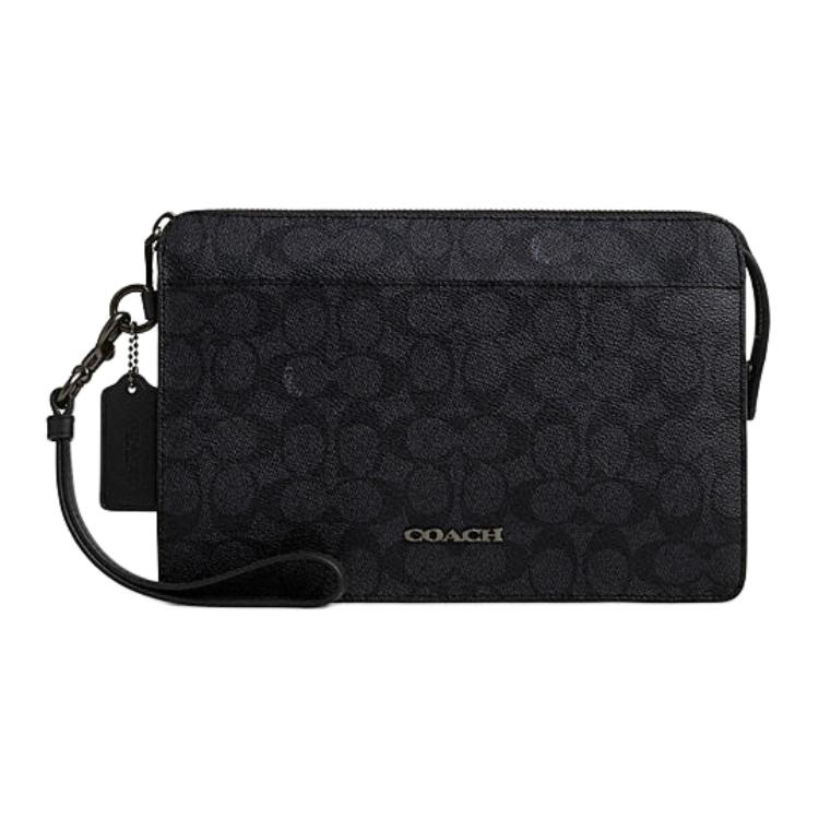 

Coach 25 Brand Logo Zipper Closure Faux Leather Clutch Medium Men clutch Charcoal CW168-QBMI5 Basic Set (Bag+Dust Bag)