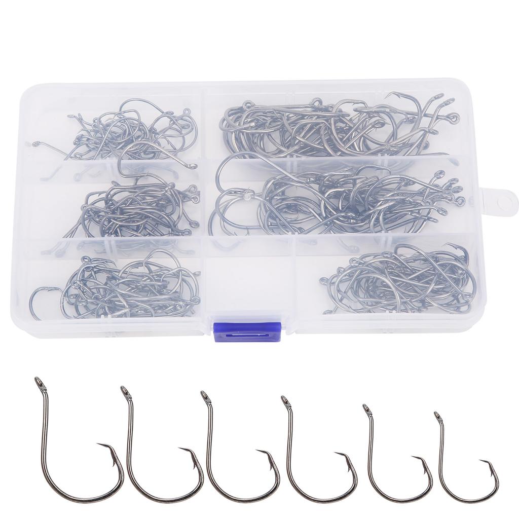 Crank Hook Fishing Hook Set Offset Easy Catch Carbon Steel Fishing Tackles for Soft Lure