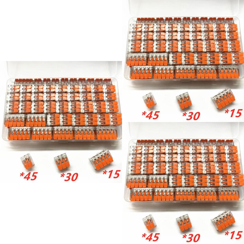 90pcs Wago 221 Electrical Connectors Wire Block Clamp Terminal Cable For Smart Home Use