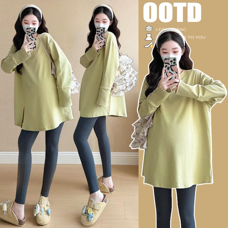 2026 Spring/Autumn Loose Fit Plus Size Trendy Maternity T-shirt 2XL