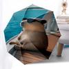 Capybara Themed Travel Umbrella-8 Ribs Automatic Opening and Closing, Portable Folding Design, Compact and Stylish Umbrella Suitable for Out
