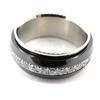 Men's Ring 'Peaceful' Steel Black Ceramic - 9 Mm