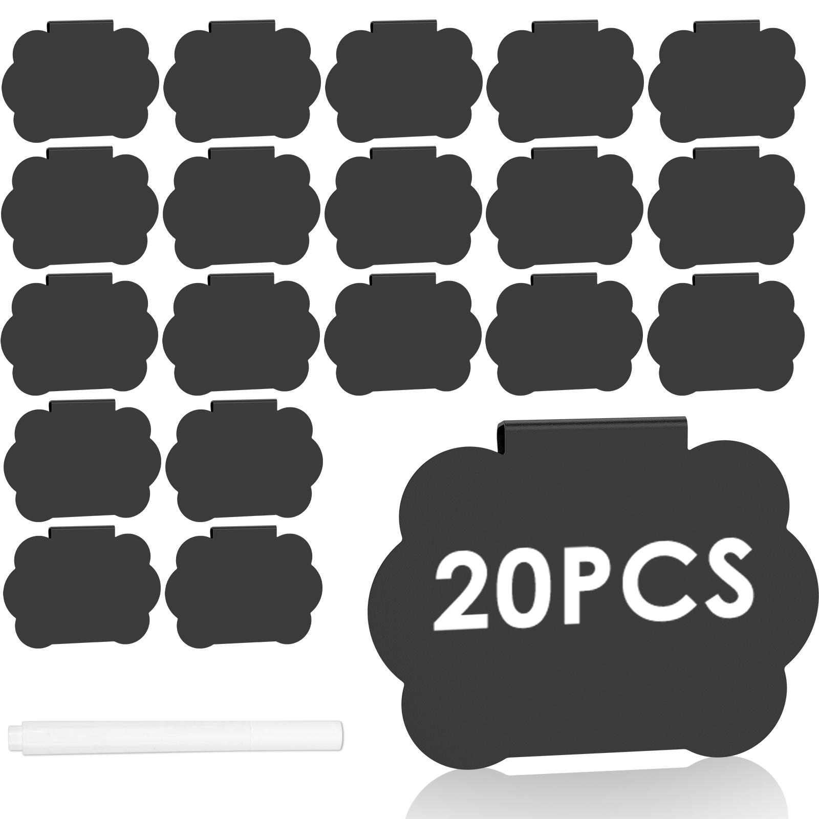 

20Pcs Basket Label Clip Removable Plastic Basket Label Clip with Chalk Marker Kitchen Bin Tag for Storage Box Hanging Clip Label
