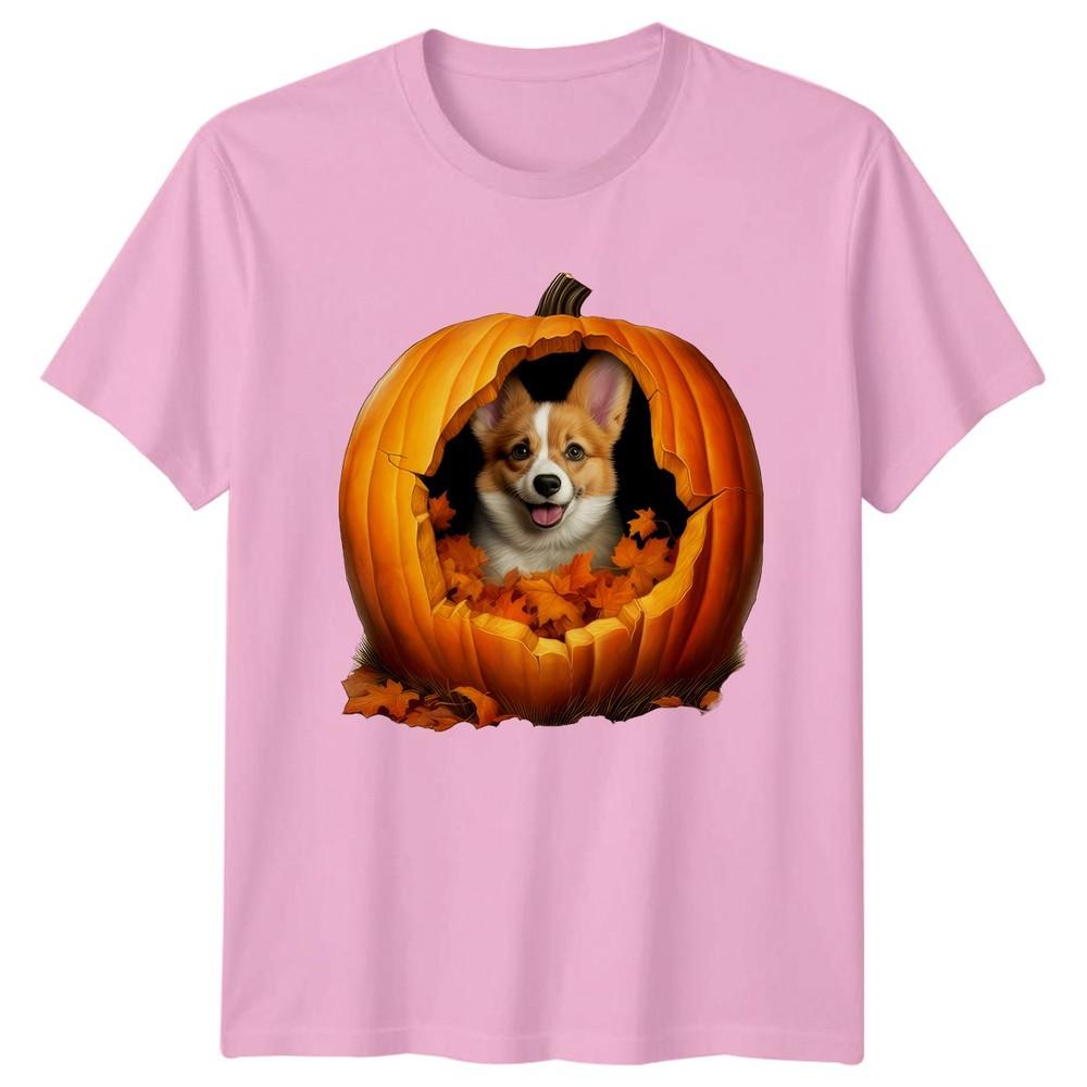 Corgi Dog In Pumpkin Leaves TShirt Corgi Dogs Halloween Gift For Him And Her