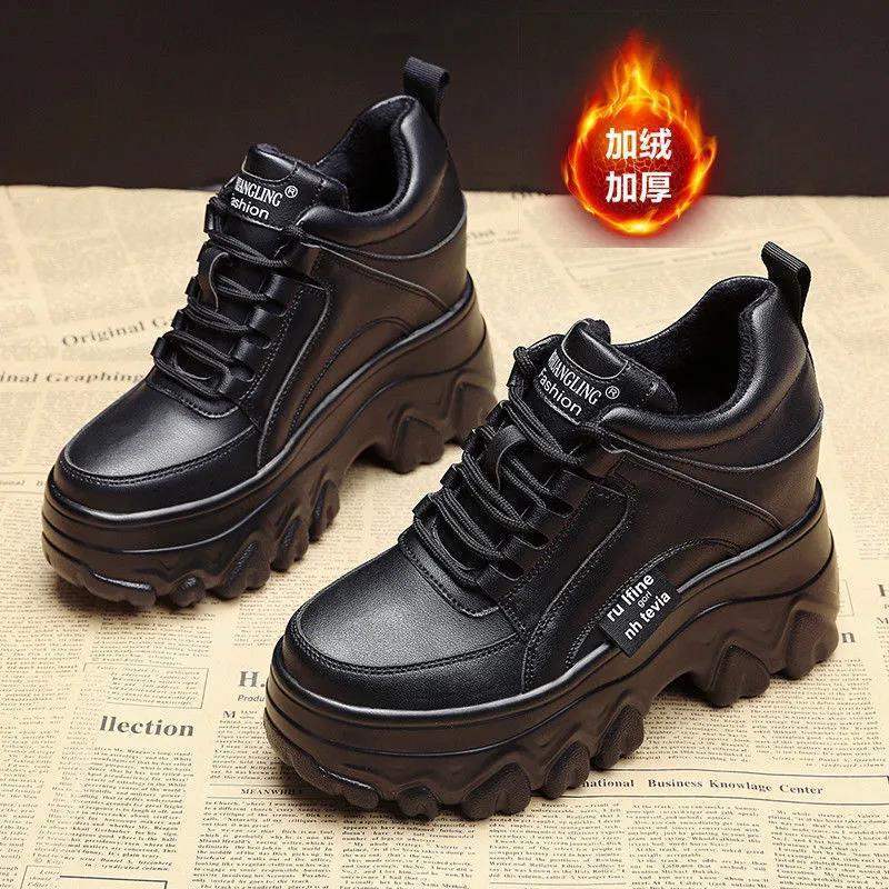Platform dad shoes women's ins tide 2025 autumn and winter new Korean version versatile inner height increase 9cm casual sports shoes