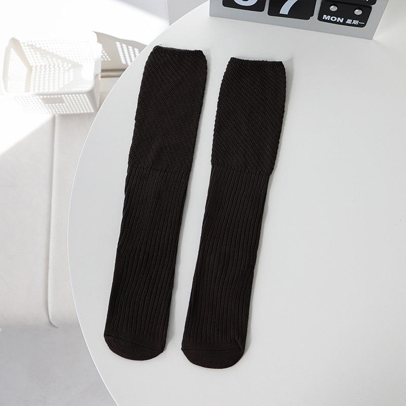 

Однотонные свободные гольфы с ретро-пэчворком, махровые носки, весенне-осенний школьный стиль, стройнящие длинные гольфы до середины икры 1 pair кофейный