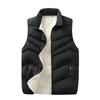 Autumn Winter Middle-aged Men's Lamb Wool Fleece Lined Vest Warm Dad's Stand Collar Cotton Vest Jacket