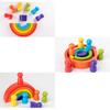 Arch Stacking Blocks Toy Wooden Early Educational Colorful Stacking Building Blocks for Children