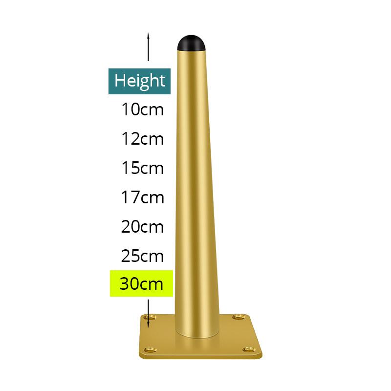 KAK 4pcs Gold Furniture Legs Black Cold Rolled Steel Table Feet Sofa Bed Leg Replacement 800KG Heavy Duty Furniture Hardware