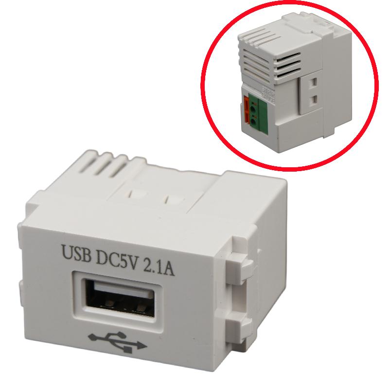 1 stk. 220V Stikkontakt 5V2.1A Mobiltelefon Opladningspanel USB Strømmodul 5V Transformer Opladningsstrøm Vekselstrømsadapter