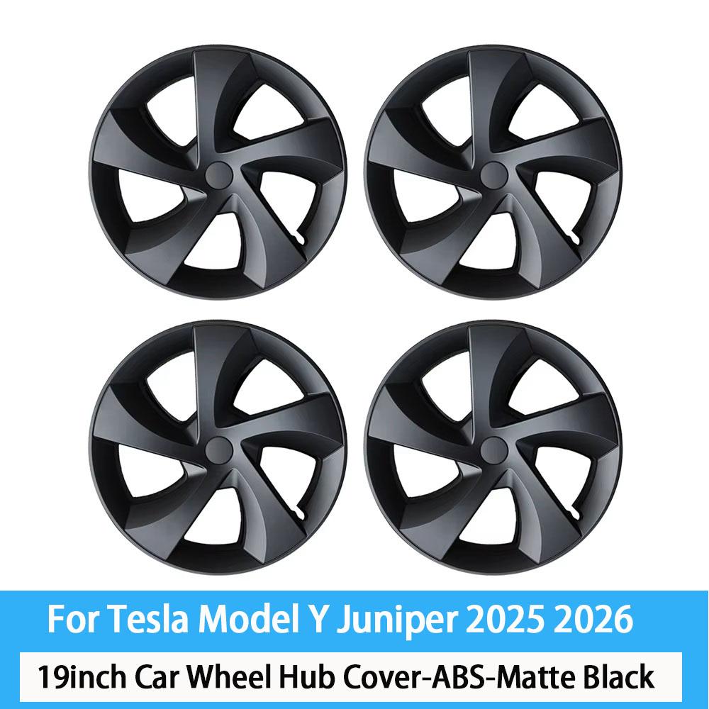 For Tesla Model Y Juniper 2025 HubCap 19 Inch Wheel Caps Auto Performance Replacement Hub Cap Full Rim Cover Accessories 4PCS