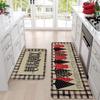 Christmas Velvet Non-Slip Water-Absorbent Floor Mat Set - Easy Clean, Dirt Resistant, Decorative Kitchen Rugs.
