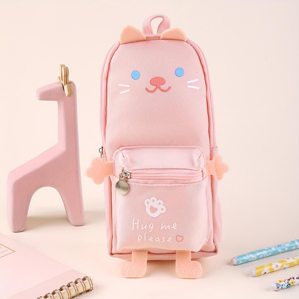 Large Capacity Cute Cartoon Animal Pencil Case - Durable Oxford Cloth  Suitable for Students and Daily Office Supplies
