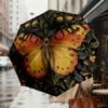 1pc Butterfly Floral Automatic Folding Umbrella, Heavy Duty 8 Rib Iron Frame,  Suitable for Travel, Daily Use, Birthday, Decor Gift M0104065