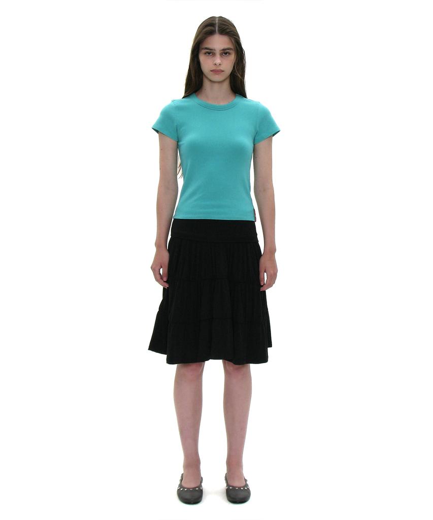 Partimento Woman Pwc Jersey Shirred Tiered Midi Skirt_Black