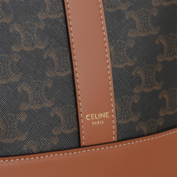Celine Triomphe Classic Monogram Bucket Bag Women Shoulder Bag Brown 191442CAS-04LU