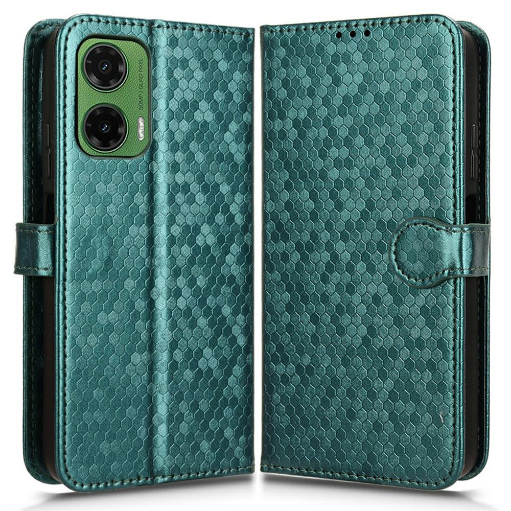 

For Motorola Moto G35 5G Wallet Case Dot Pattern Imprint PU Leather Phone Cover A
