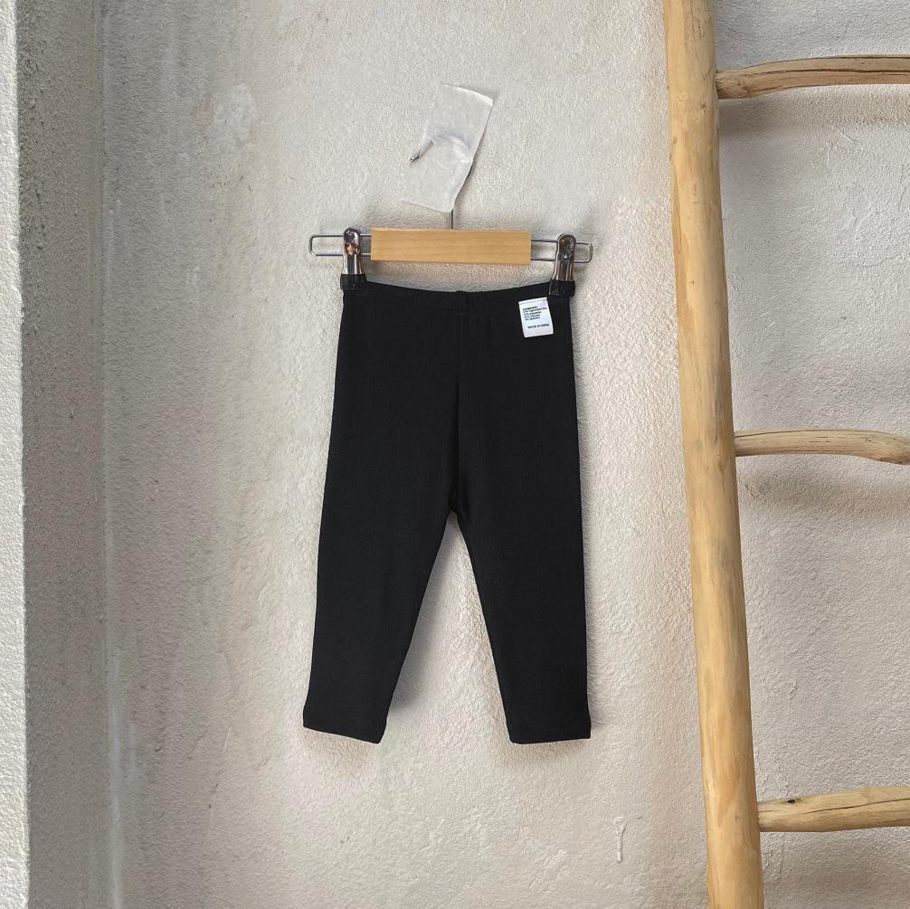 Newborn Velvet Striped Leggings - Elastic, Thin, Solid Color Pants for Boys & Girls, Spring and Autumn.