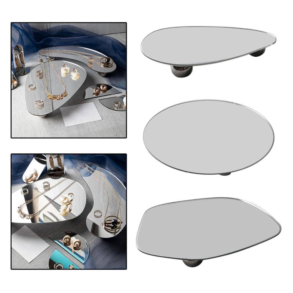 Acrylic Mirror Tray Jewellery Ornament Tray Holder Makeup Tray for Lipstick