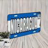 Nicaragua National Flag Colorway Themed Aluminum Metal Sign Distressed Vintage License Plate Style Wall Decor for Home Bar Offic