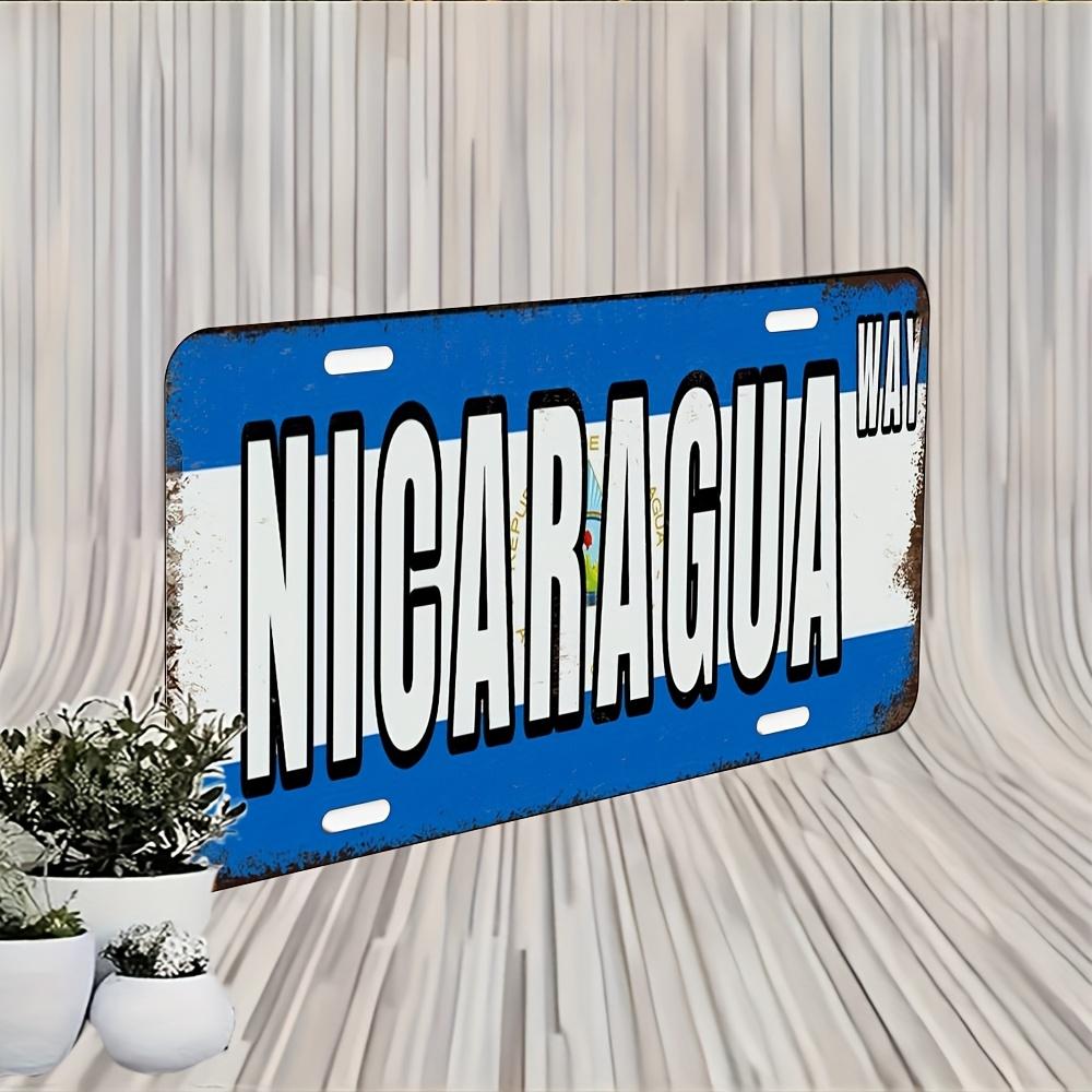 

Nicaragua National Flag Colorway Themed Aluminum Metal Sign Distressed Vintage License Plate Style Wall Decor for Home Bar Offic 15x30cm(5.9x7.8inch)