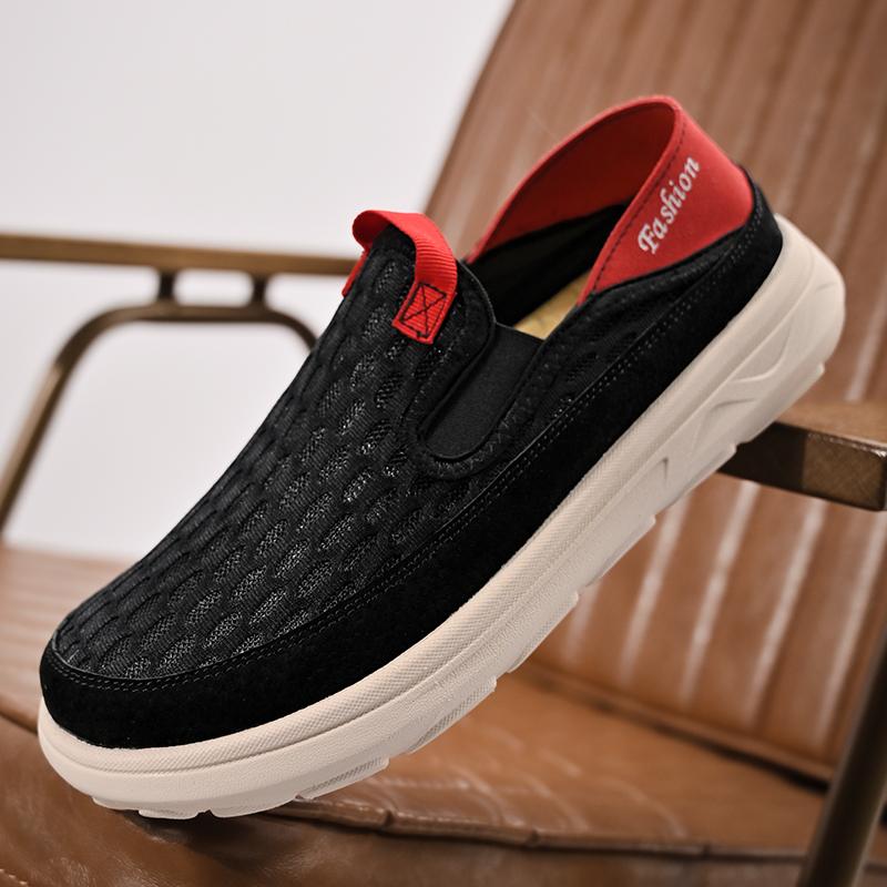 

Мужская удобная обувь для ходьбы, универсальные мужские дышащие лоферы, брендовая мужская обувь слипоны, классическая мужская повседневная обувь для вождения 44 чёрный