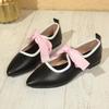 Plus-size Flat Shoes for Women Pointy Shallow Front Lace-up Butterfly Knot Soft Sole Non-slip Low Top Shoes
