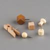 128Pcs Creative Wooden Push Pins 3D Thumb Tacks Simple Blackboard Push Pins  Photo Wall Decor
