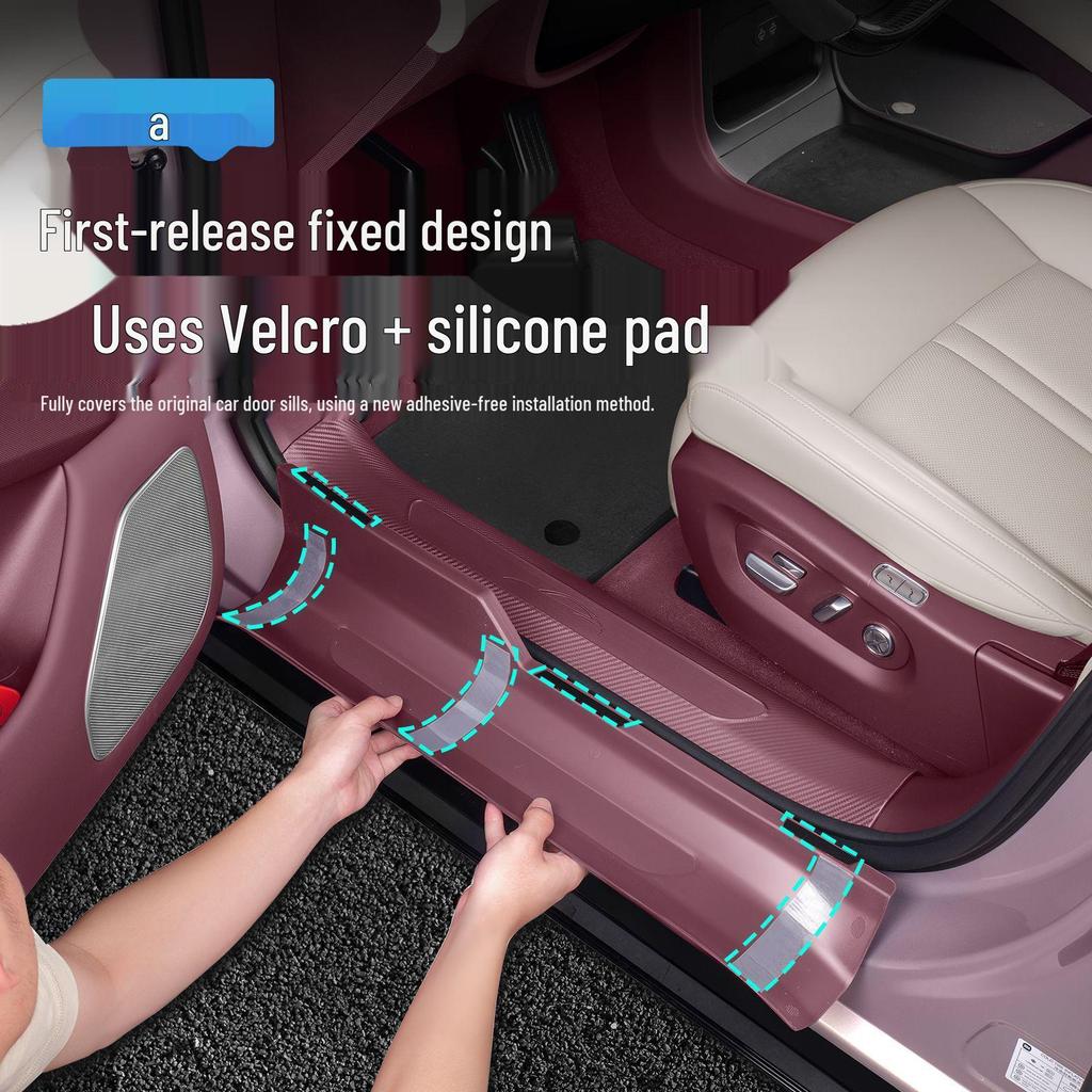 Xiaomi YU7 Non-Slip Carbon Fiber Door Sill Strips & Trunk Guard