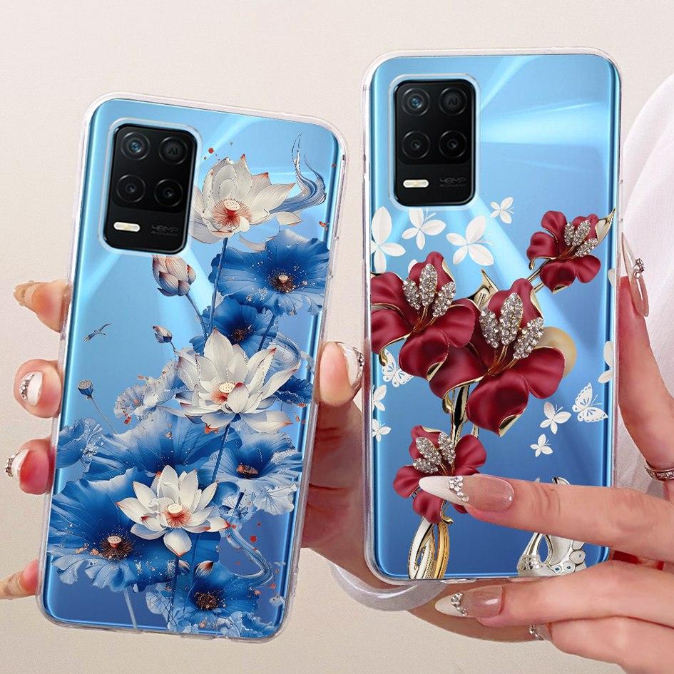 For Realme 8 5G Case RMX3241 Popular Butterfly Soft Silicone Clear TPU Cover For Realme Narzo 30 5G Funda Realme8 8s 5G V13 Capa