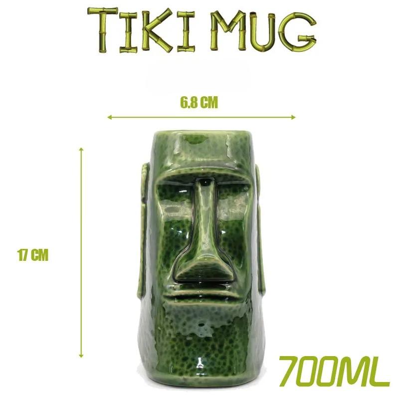 Tiki Bar Tiki MUG Keller Hawaii Cocktail Glass Martini Ceramic Mugs Creative Cup Easter Island Mugs Halloween Gift for Bar Tools