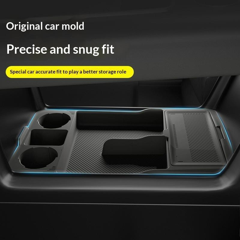 Suitable for Ideal L8/l9 Center Console Underneath Storage Box Silicone Double-layer Organizer Tray Car Interior Accessories