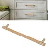 Cabinet Door Handle 224MM Hole Pitch Lther Brass Light Luxury Cupboard Bar Pull Handle for Home Wardrobe Drawer