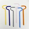 2Pcs Glass Drinking Straws with Anti-Wrinkle Glass Straws Cleaning Brush Reusable Curved Design Protects Lips Eco-Friendly