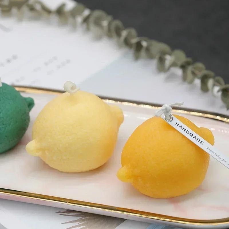 Simulation Lemon Fruit Silicone Mold DIY Aromatherapy Candle Wax Soap Fondant Mould Handmade Craft Baking Tools Home Supplies