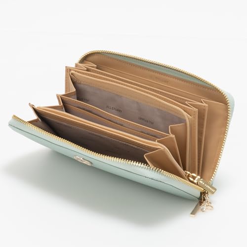 JILL STUART Women's Eternal Round Zip Long Wallet, Matte Cowhide Leather with Ring Motif and Original Charm (JSLW0DT1)