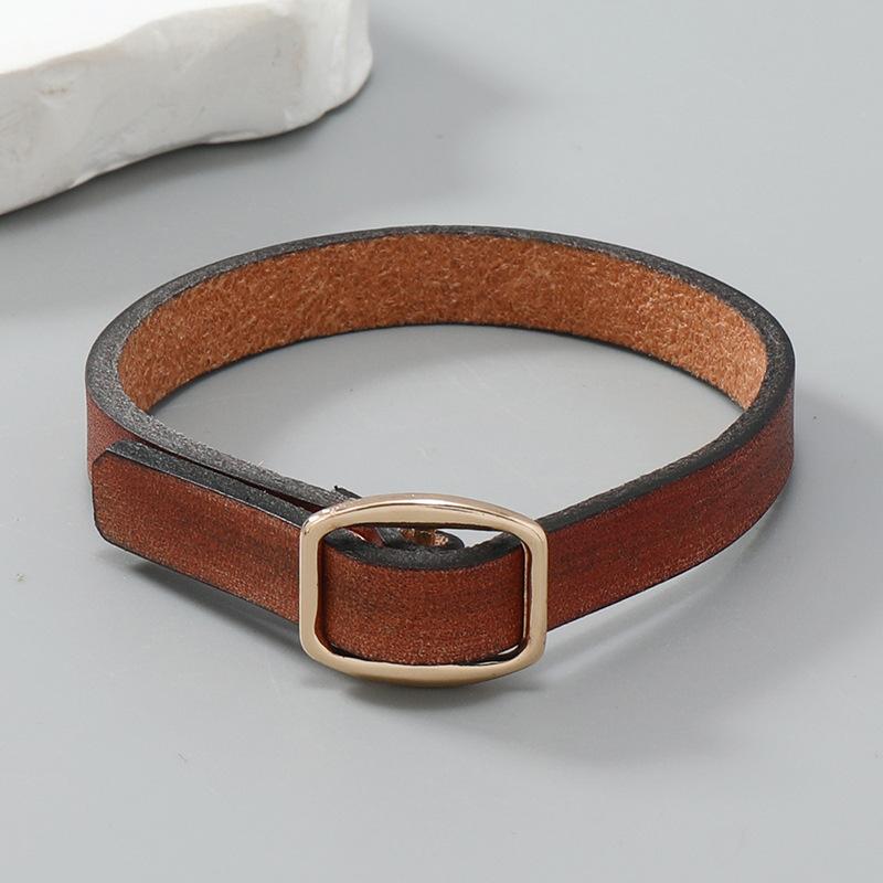 

Retro Old Leather Bracelets DIY Lettering Light Board Men and Women Bracelet Simple Jewelry Wholesale