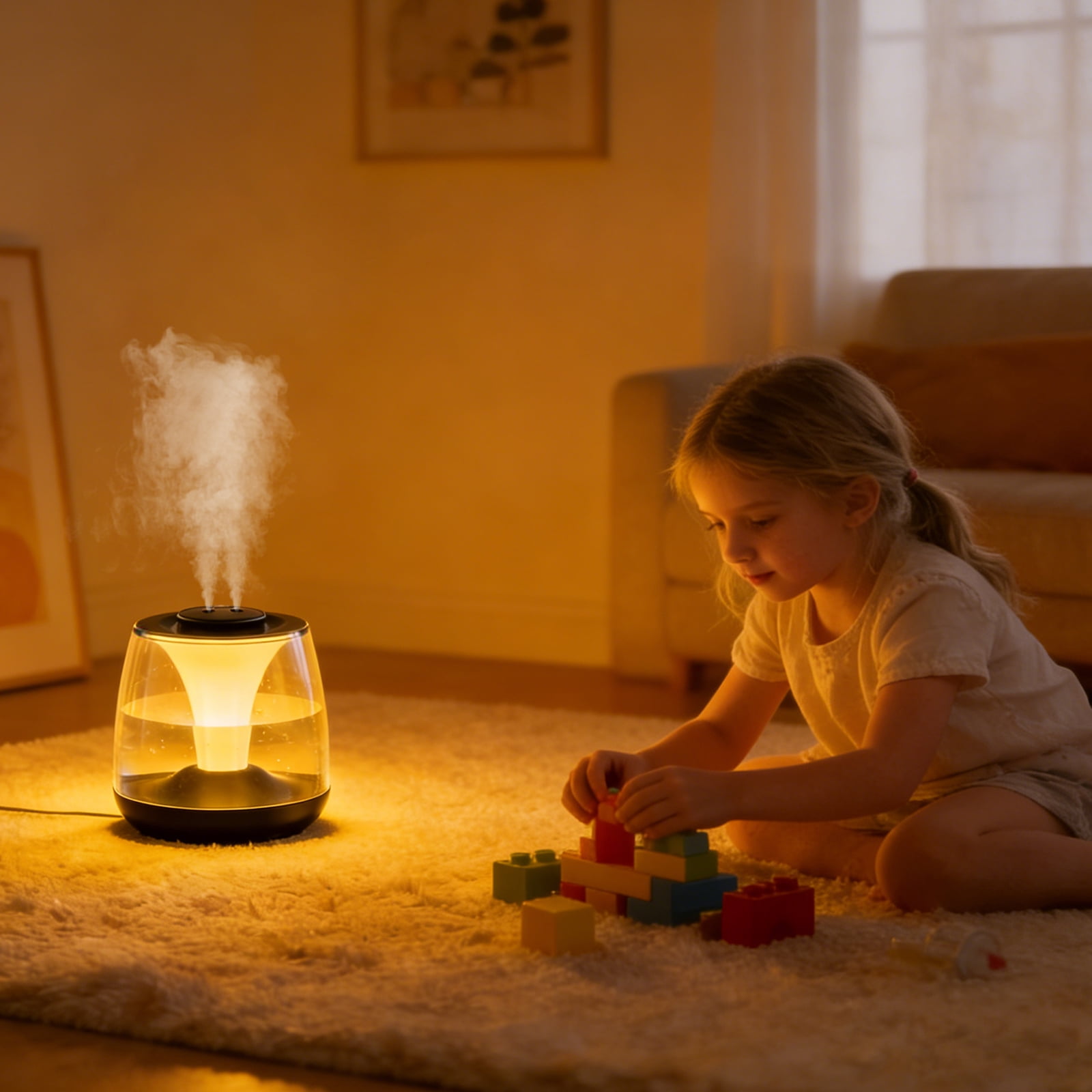 Humidifiers for Bedroom,3L Cool Mist Top-Fill 40H Long Time,Baby Humidifier,Oil Diffuser for Large Room,Plants,Nursery,Office,7 Color Light Ultrasonic 1 piece чёрный