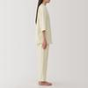 MUJI Seamless Thin Gauze Sleeve Light Yellow Size FD1L7A5S Women's 3/4 Pajamas, Stripe, XS,