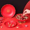 Red Festive Wedding Candy & Fruit Tray for Living Room or Coffee Table
