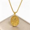 Classic Christian Catholic Jesus Christ Our Lady of Guadalupe Stainless Steel Chain Necklace for Men Women Party Amulet Jewelry