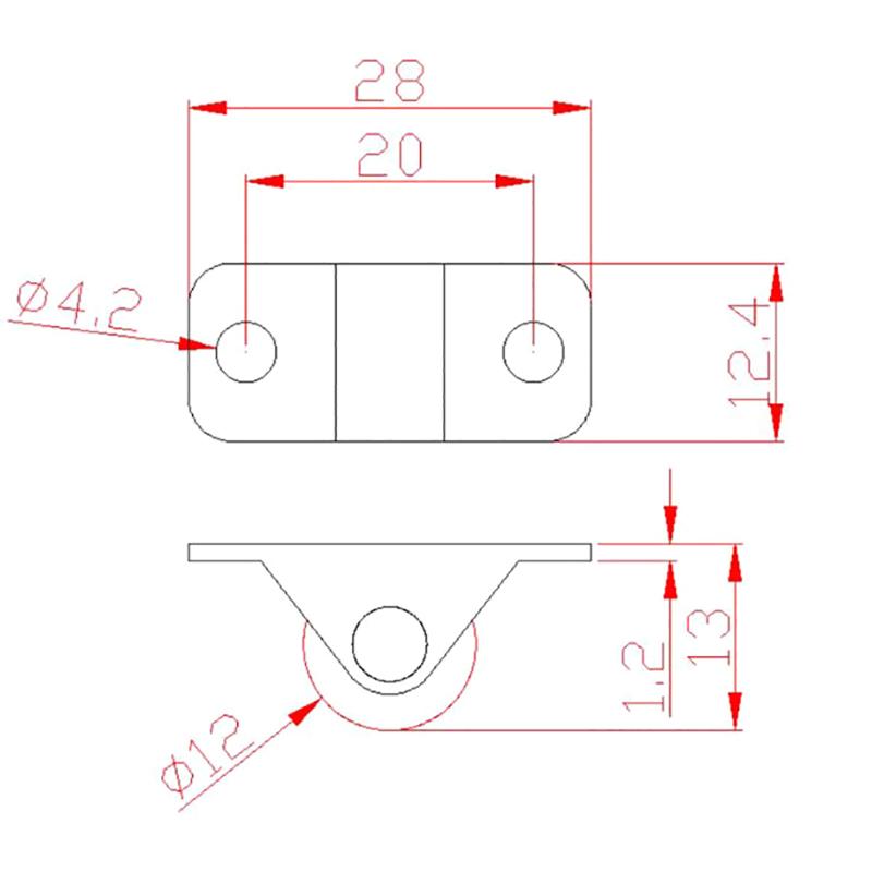 Gerade Rad Richtungsrollen Gummi Leise Hardware Aufbewahrungsbox Verdeckte Möbel Kaffeemaschine Tablettrollen