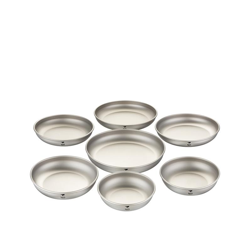 Keith Titanplatten Lebensmittelbehälter Outdoor Reise Camping Geschirr Titan Schale Dessert Steak Salat Snack Kuchen Obstschale