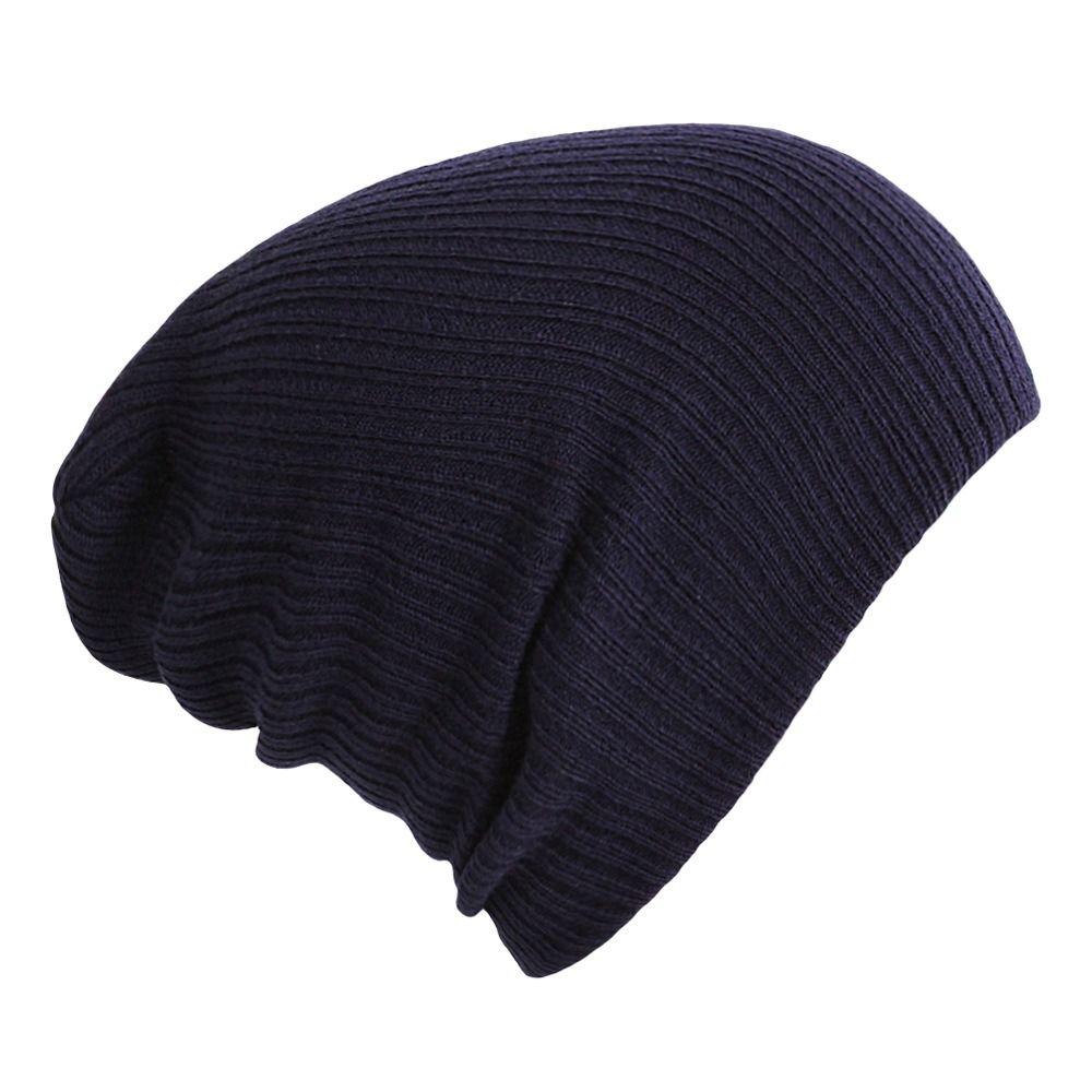 Ensfargede Søte Vinterluer 28*18cm Strikket Lue Ny Kvinne Menn Beanies