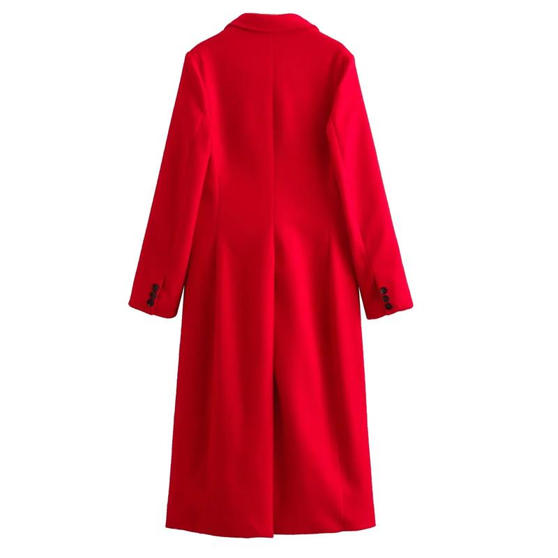 Winter Coats Woman Red Long Coats for Women Autumn Faux Wool Coat Casual Long Sleeve Coat Elegant Women's Overcoat