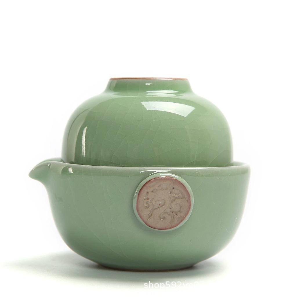 Direct Sales Ru Kiln Kuaike Cup, A Cup Of Ceramic Kung Fu Tea Set, Travel Portable Teacup, Teapot Customization